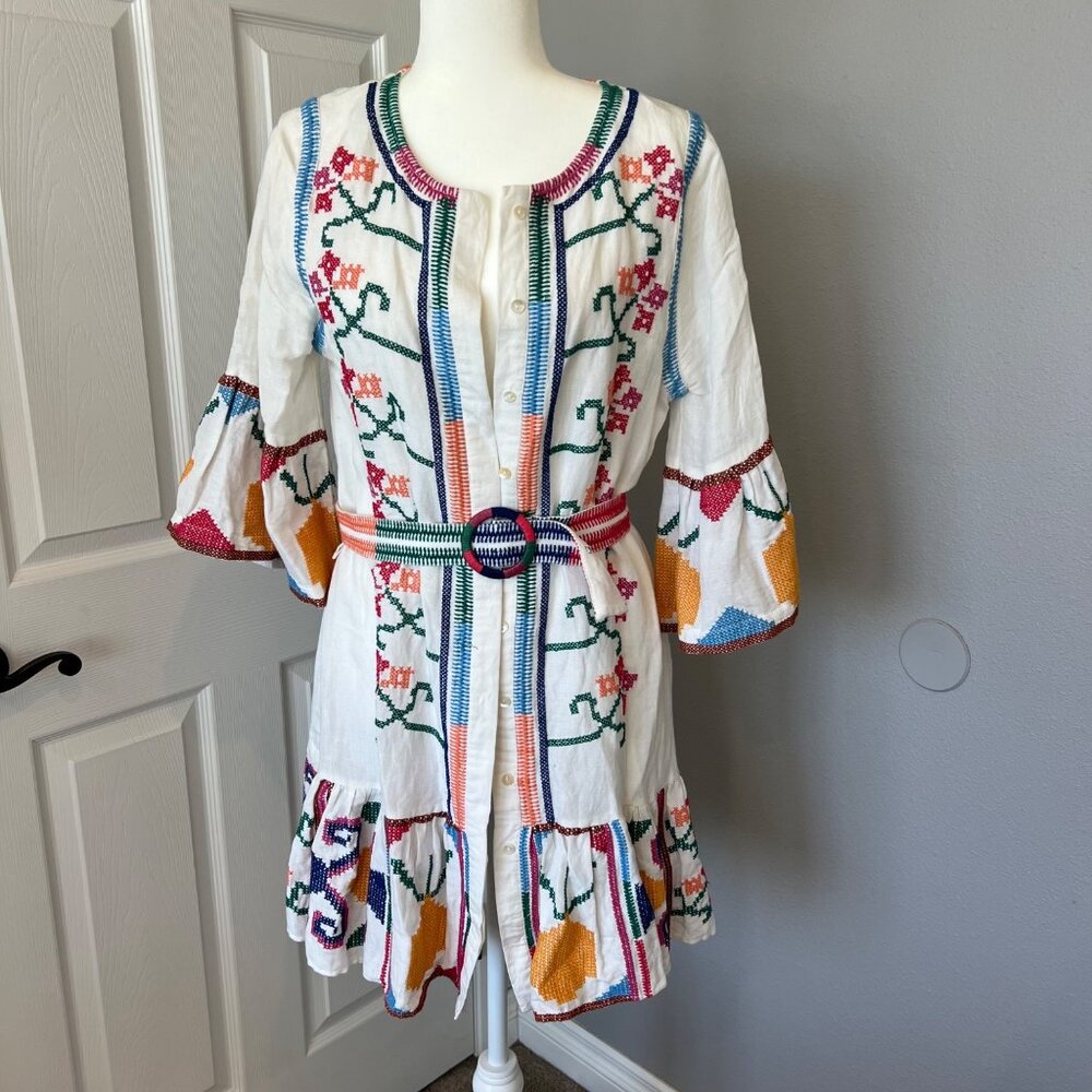 Farm Rio Jimena Embroidered Mini Dress Size Medium